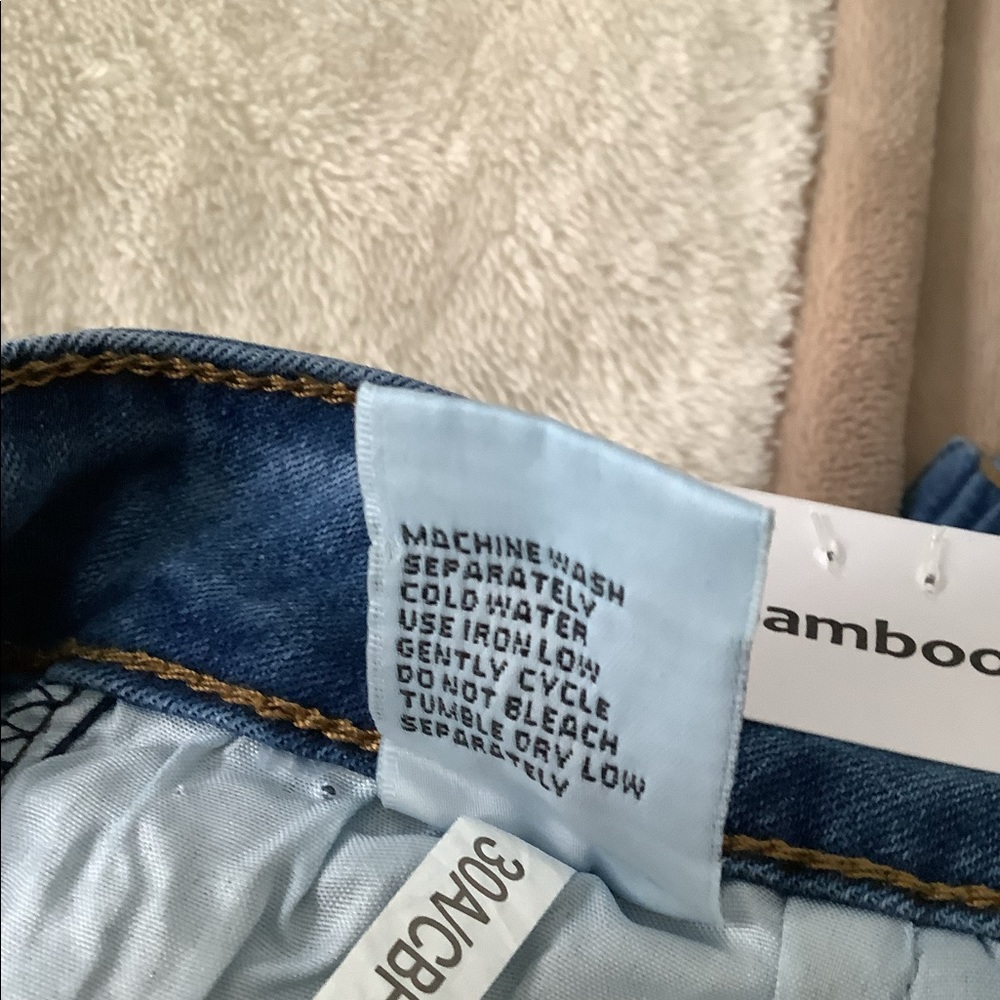 Bamboo skinny jeans NWT size 7/8 super soft denim high waisted with tie front - Picture 7 of 9